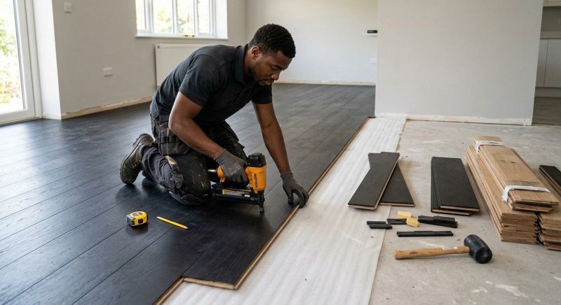 Dark Wood Floor Installation in Fauquier County, VA